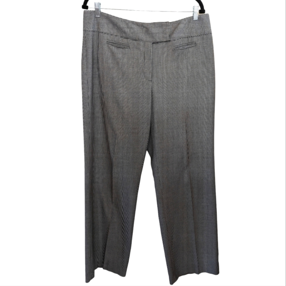 VTG Pantology Black & White Mini Herringbone Trouser Pants Size 16 EUC